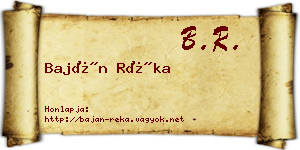 Baján Réka névjegykártya